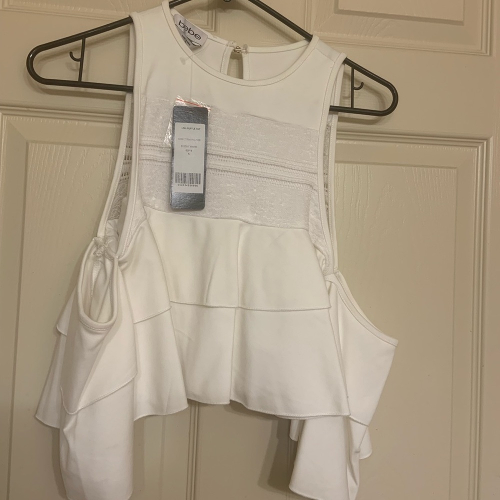 Bebe cold shoulder crop top